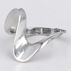 Vintage Sterling Silver Wave Triangular Adjustable Ring Irregular Shape 925